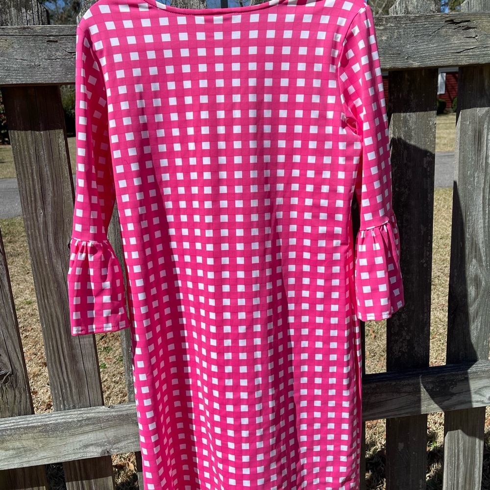 Sailor Sailor Pink Gingham Spring Easter Preppy Dress Sz Medium - Picture 2 of 4
